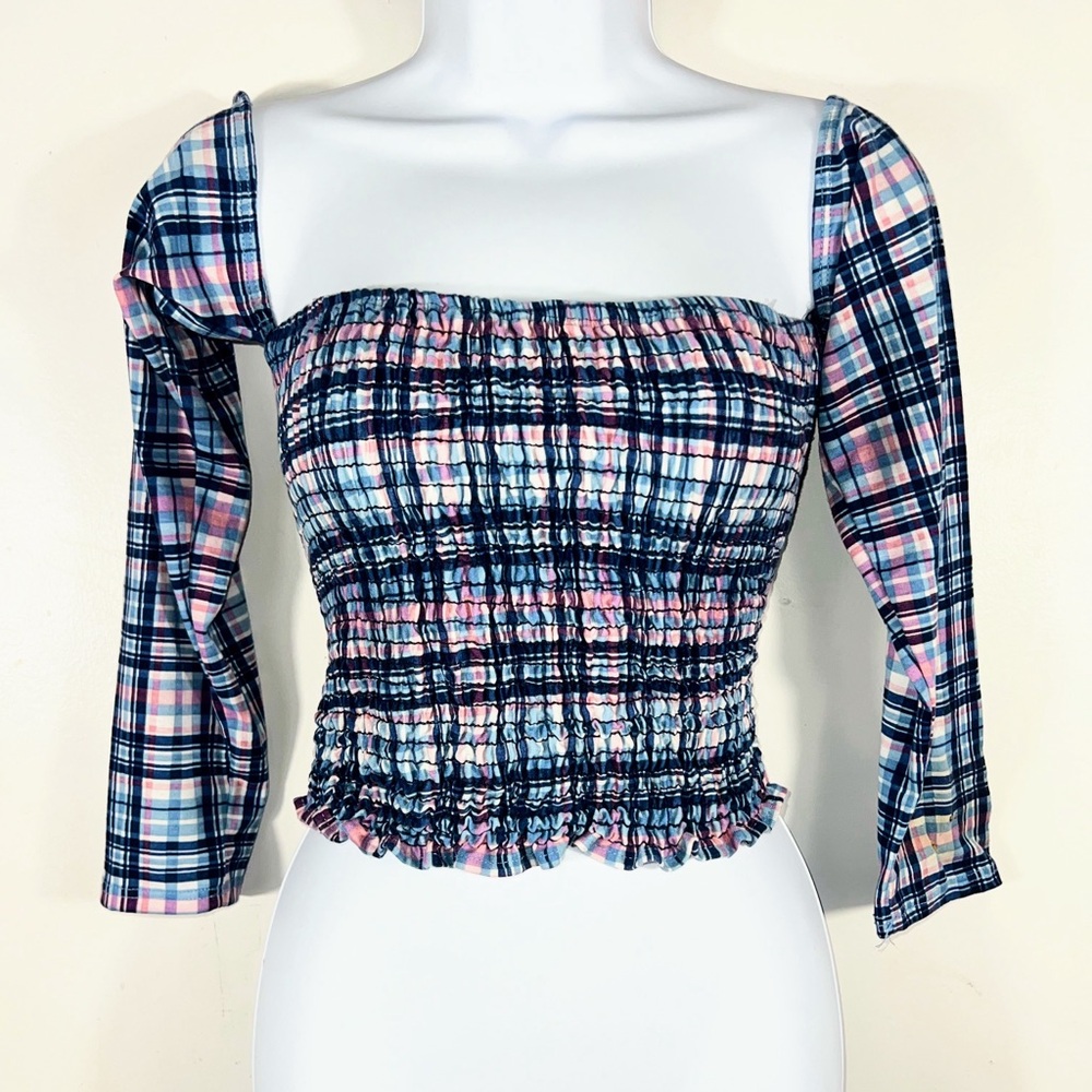 Smocked top with square neckline size xl